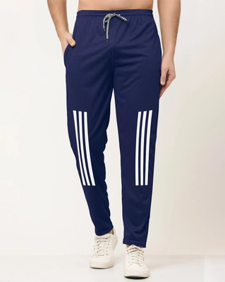Z-DEVIL Striped Men Blue Track Pants