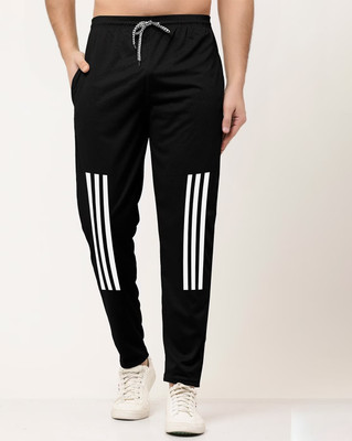 Z-DEVIL Striped Men Black Track Pants