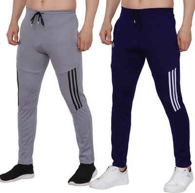 HouseOfCommon Solid Men Grey, Dark Blue Track Pants
