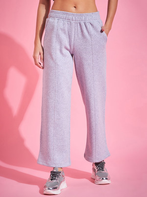 98 Degree North Solid Women Grey Track Pants