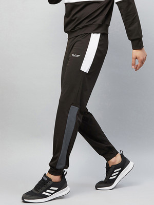 Chrome & Coral Colorblock Men Black Track Pants
