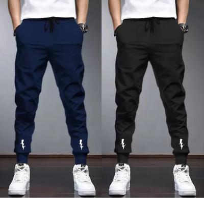 METRONAUT Solid Men Dark Blue, Black Track Pants