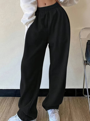 Dockstreet Loose Fit Women Black Trousers