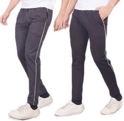 WILD CAMO Solid Men Grey, Black Track Pants