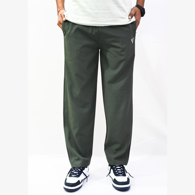 RV ROYAL Solid Men Olive Track Pants