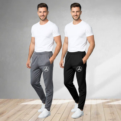 RK Costing Solid Men Black, Grey Track Pants