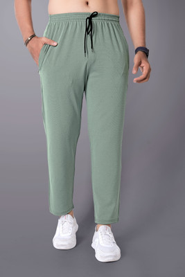 Paralians Solid Men Green Track Pants
