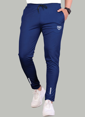 Z-DEVIL Solid Men Dark Blue Track Pants