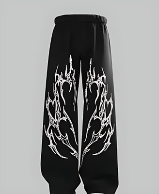 Whizzer Printed Men Black Track Pants