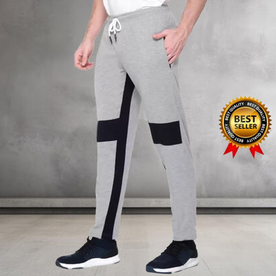 Tee town Colorblock Men Grey Track Pants
