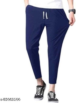 FASHIONEVER Solid Men Blue Track Pants