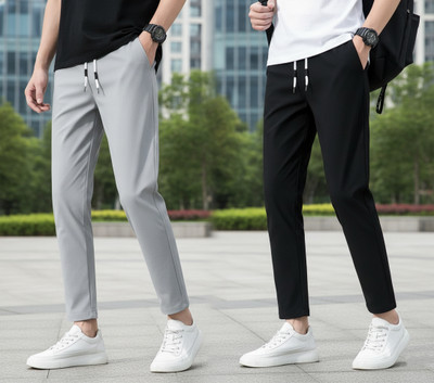 Self Design Men Multicolor Track Pants