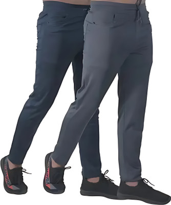 Todorov Self Design Men Dark Blue, Grey Track Pants
