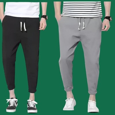 SHOTEK Solid Men Grey, Black Track Pants