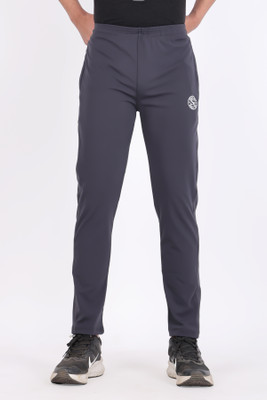 SmallTry Solid Men Grey Track Pants