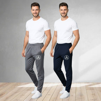 RK Costing Solid Men Dark Blue, Grey Track Pants