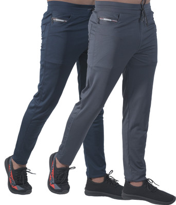 ynam Regular Fit Men Blue, Grey Trousers