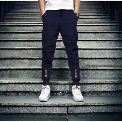 AXOLOTL Solid Men Dark Blue Track Pants