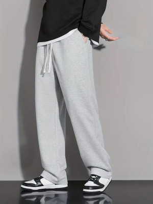 PROGENY Solid Men Grey Track Pants