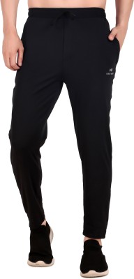 ABCD Solid Men Black Track Pants