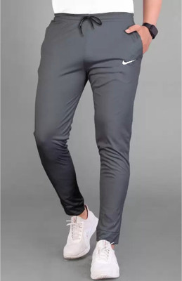 Solid Men Grey Track Pants