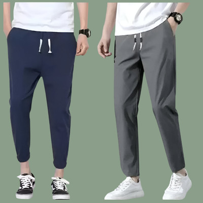 SHOTEK Solid Men Blue, Grey Track Pants