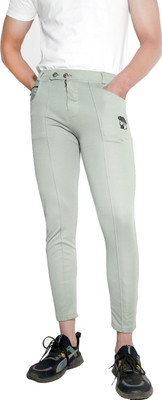 HouseOfCommon Solid Men Light Green Track Pants