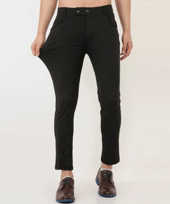 PROTOCOL Solid Men Black Track Pants