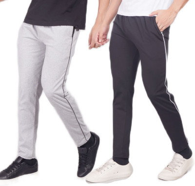 WILD CAMO Solid Men Black, White Track Pants