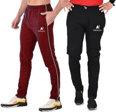 HouseOfCommon Solid Men Black, Maroon Track Pants