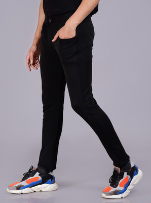 DIMAAZO Solid Men Black Track Pants