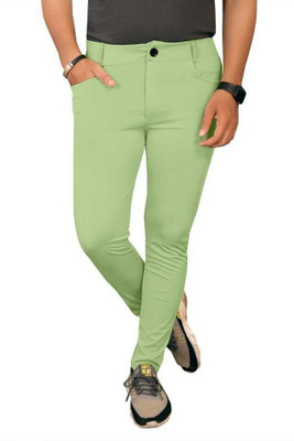 HouseOfCommon Solid Men Light Green Track Pants