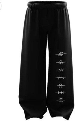 Nikolov Printed Men Black Track Pants