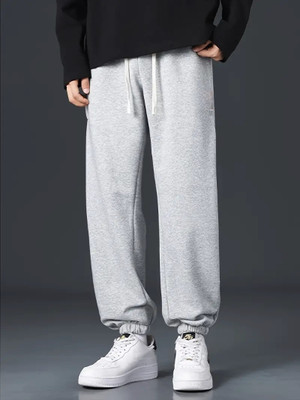Dockstreet Solid Men Grey Track Pants