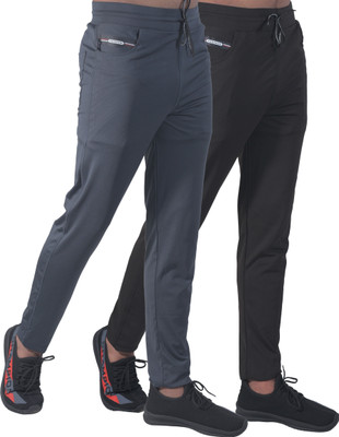 ynam Regular Fit Men Black, Grey Trousers