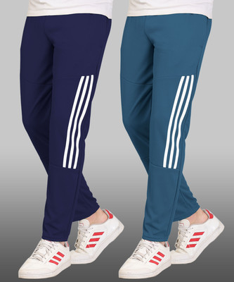 Cronix Striped Men Dark Blue, Blue Track Pants