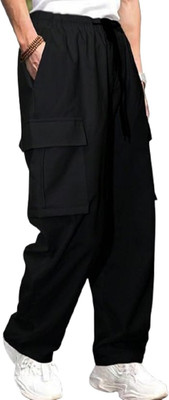 Genrexity Printed Men Black Track Pants