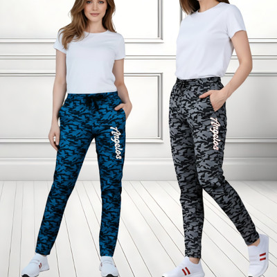 tthe dreams Printed Women Grey, Blue Track Pants