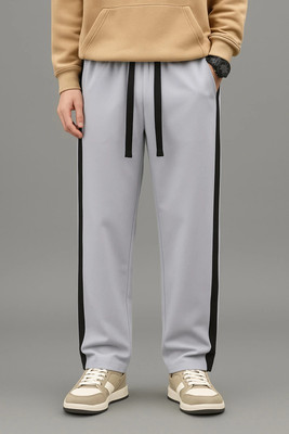 NFTRENDLYY Striped Men Grey Track Pants