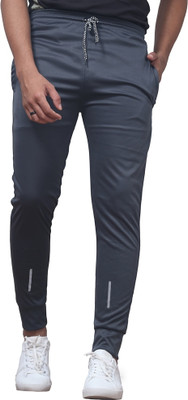 DRB CREATION Solid Men Grey Track Pants