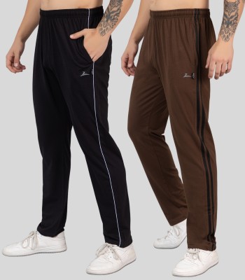 Zeffit Solid Men Black, Brown Track Pants