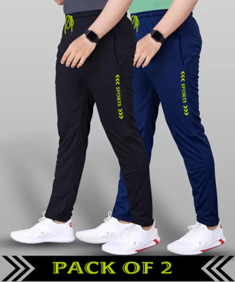 Printed Men Black, Dark Blue Track Pants
