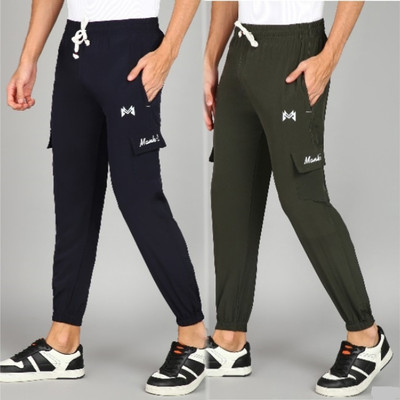 mank D Printed Men Black Track Pants