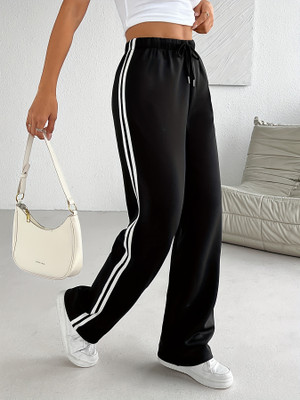 Dockstreet Self Design Women Black Track Pants