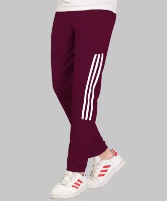 KRIGDU Striped Men Maroon, White Track Pants