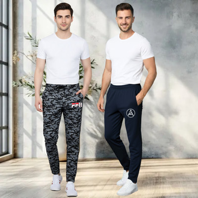 tthe dreams Solid Men Dark Blue, Grey Track Pants