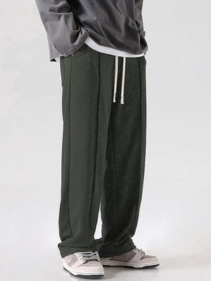 MACK JONNEY Solid Men Green Track Pants