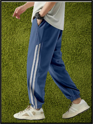Kritex Striped Men Blue Track Pants