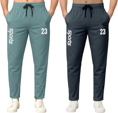 FLYZEN Solid Men Grey Track Pants