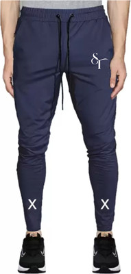 Stelino Solid Men Blue Track Pants